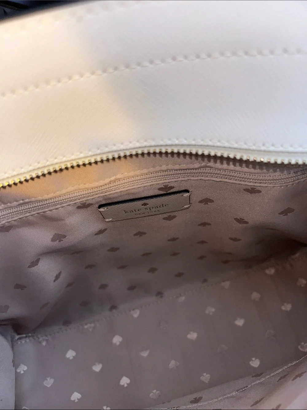 kate spade Two-Tone Cream and White Satchel with Black Trim- EUC - Picture 6 of 15